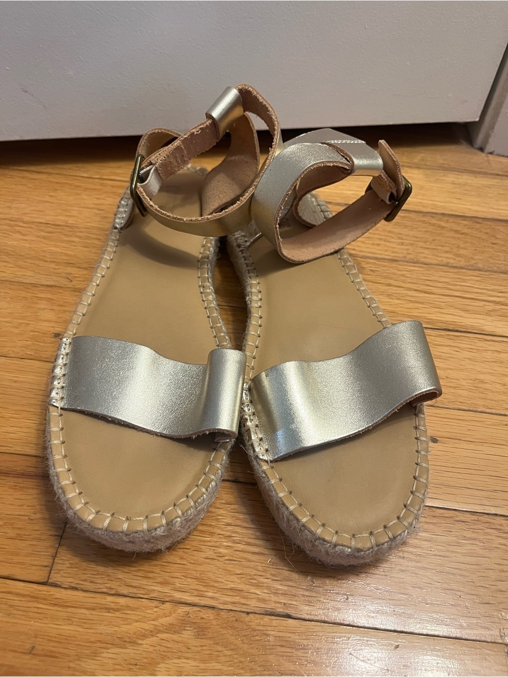 Soludos Metallic Ankle Strap Espadrille Sandals (Like New!)